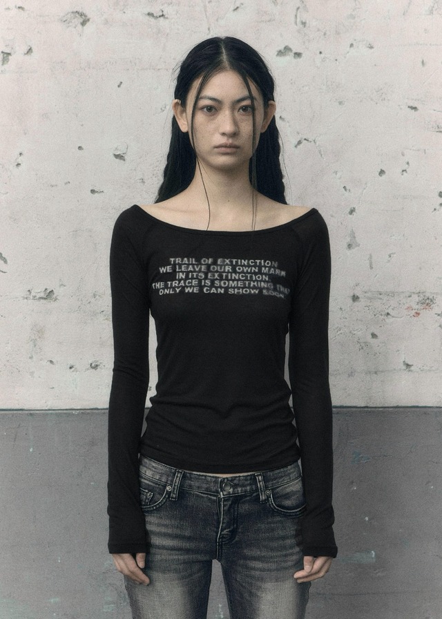 [BOHEMIAN SEOUL][LONG VER] 'TRAIL OF EXTINCTION' PRINTED LONG SLEEVE, BLACK 正規品 韓国ブランド 韓国通販 韓国代行 韓国ファッション bohemseo ボヘミアンソウル