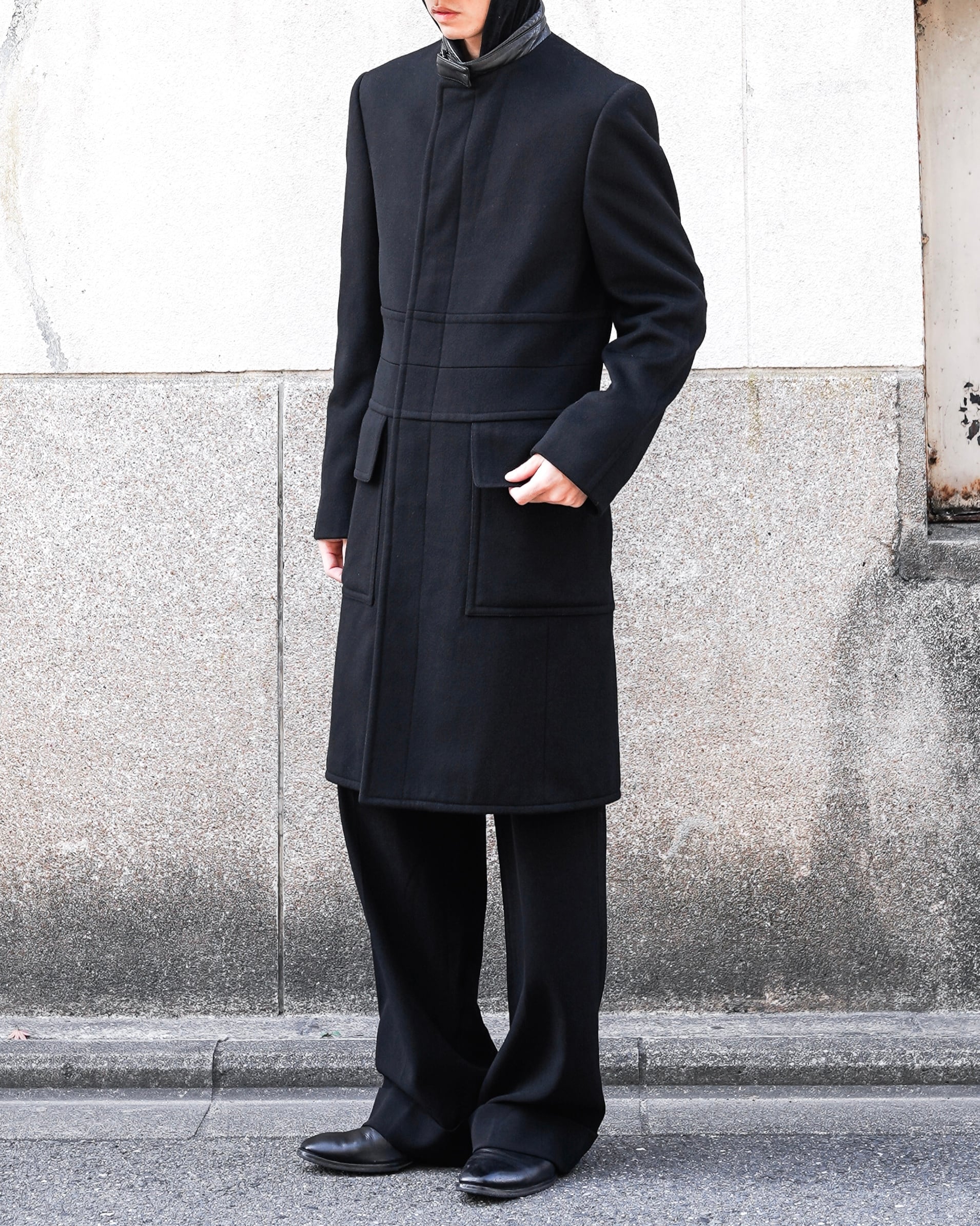 GUCCI by tom ford ウール Pコート ブラック archive d700b6529ab25c8cbd958aaea3f341