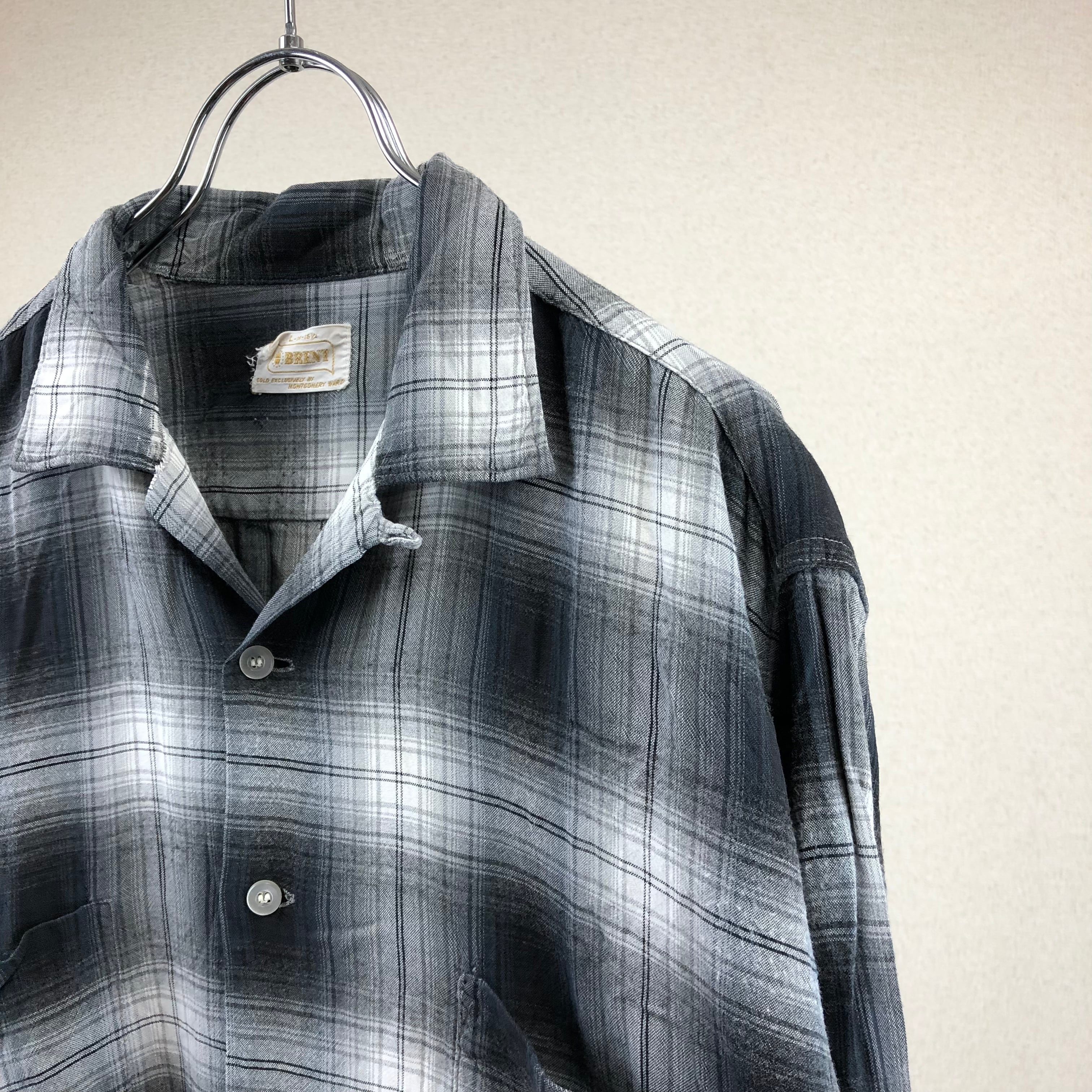 60s VINTAGE SHIRT グラデーション チェック シャドー シャツ