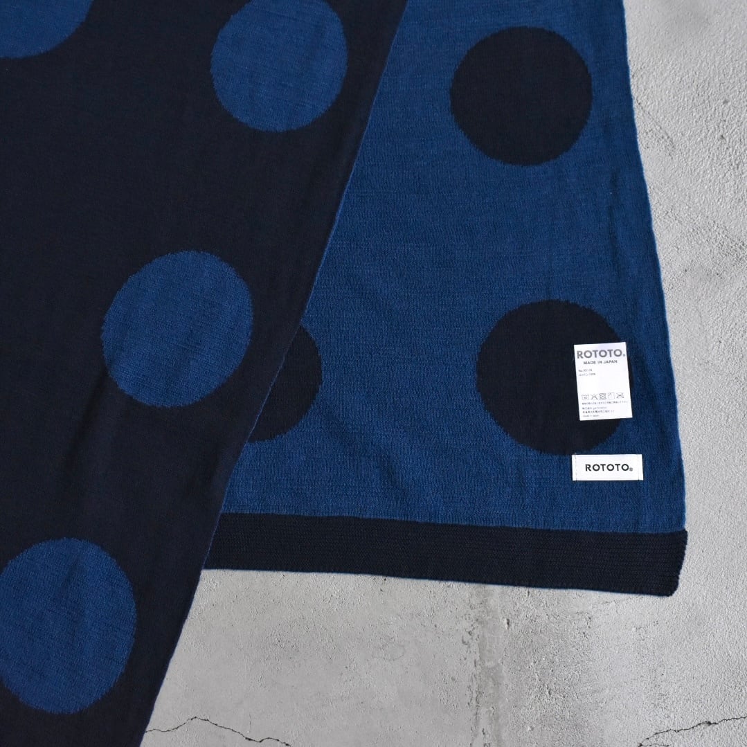 ROTOTO | PORTHOLE DOT COTTON SHAWL MUFFLER ドット 水玉 ショール