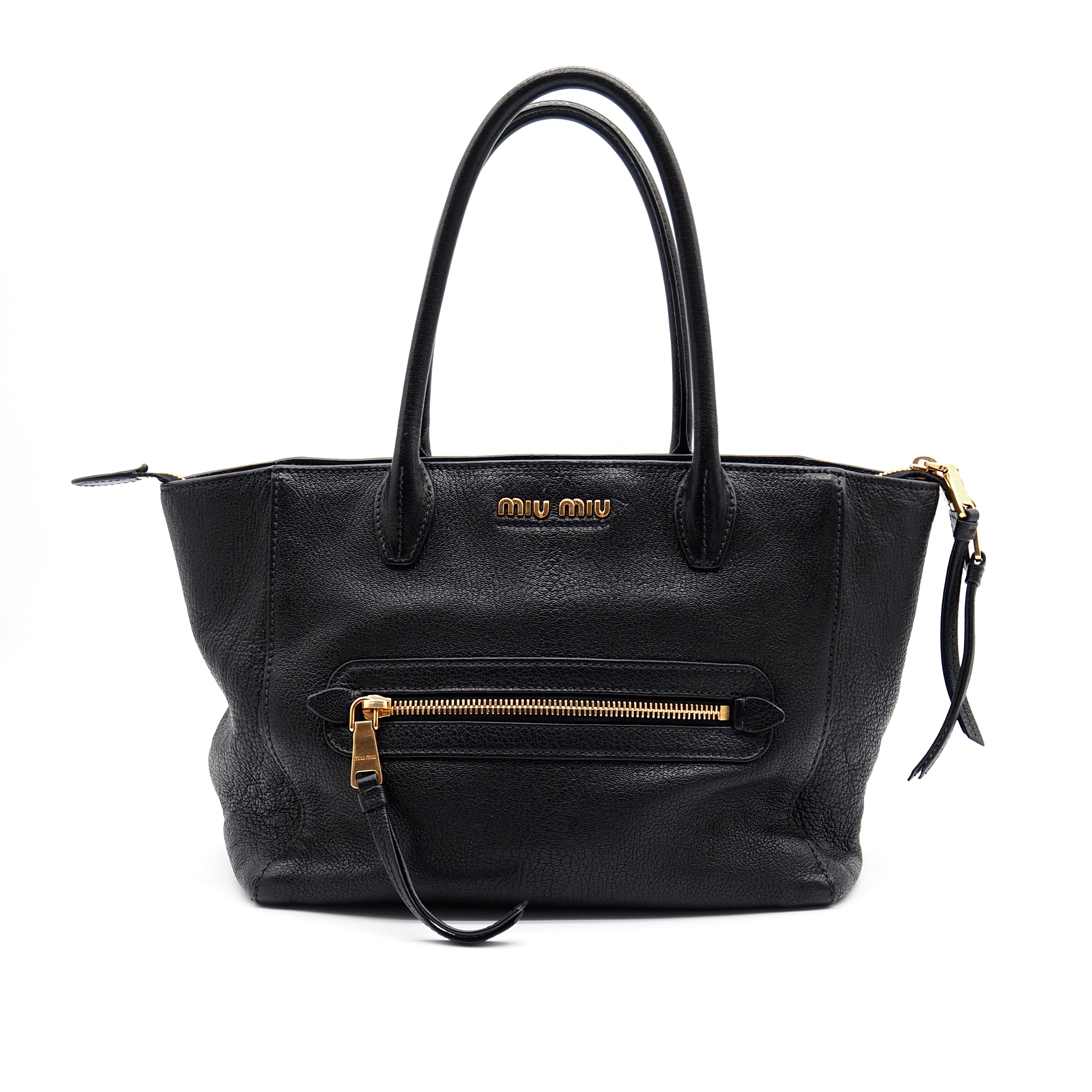 MIUMIU マドラス ハンドバッグ ショルダーバッグ レザー ブラック  