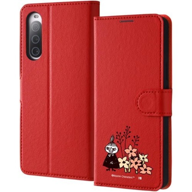 イングレム Xperia 10 V ケース ムーミン 耐衝撃 手帳型 カバー マグネット リトルミイとお花 3 2025