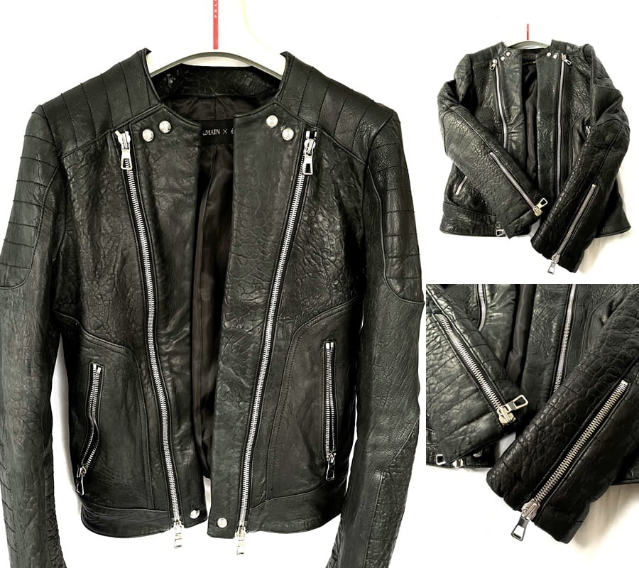 BALMAIN & H&M バルマン 限定コラボ 牛革 シボ ラムレザー BALMAIN & H&M バルマン 限定コラボ 牛革 シボ ラムレザー