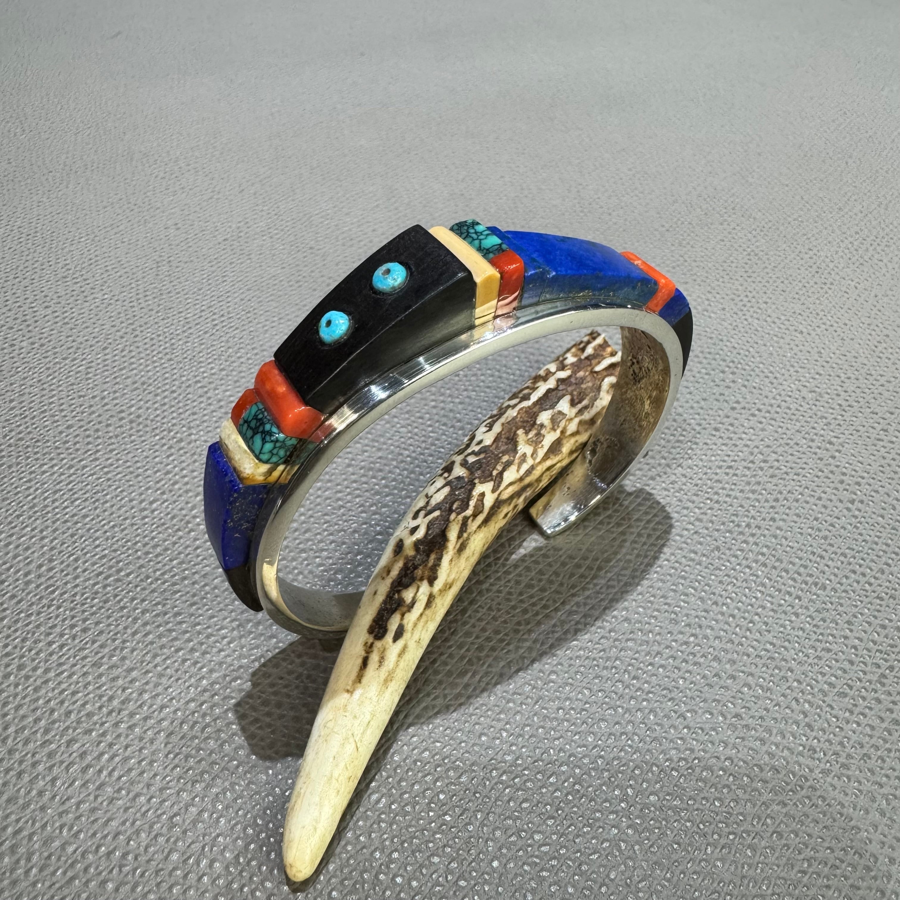 エディソンカミングス　バングル　ナバホ族 NAVAJO（ナバホ）族 Edison・Cummings作 インレイバングル シルバー