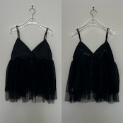 ランダムチュール異素材bustier/ブラック