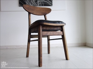 チークレザーチェアWB 本皮 イス 椅子 アームレスチェア 皮張り 手作り 天然木 総無垢 ナチュラル 天然皮革 送料無料 和風 銘木家具