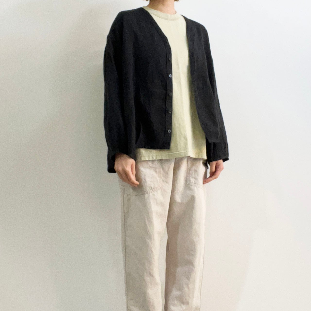 BROCANTE ブロカント カルディガンシャツ 36-241L リネンキャンバス カーディガンシャツ