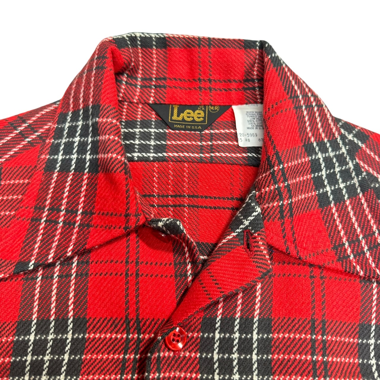 80s ヴィンテージ Lee チェックネルシャツ ボックスシルエット レッド 
