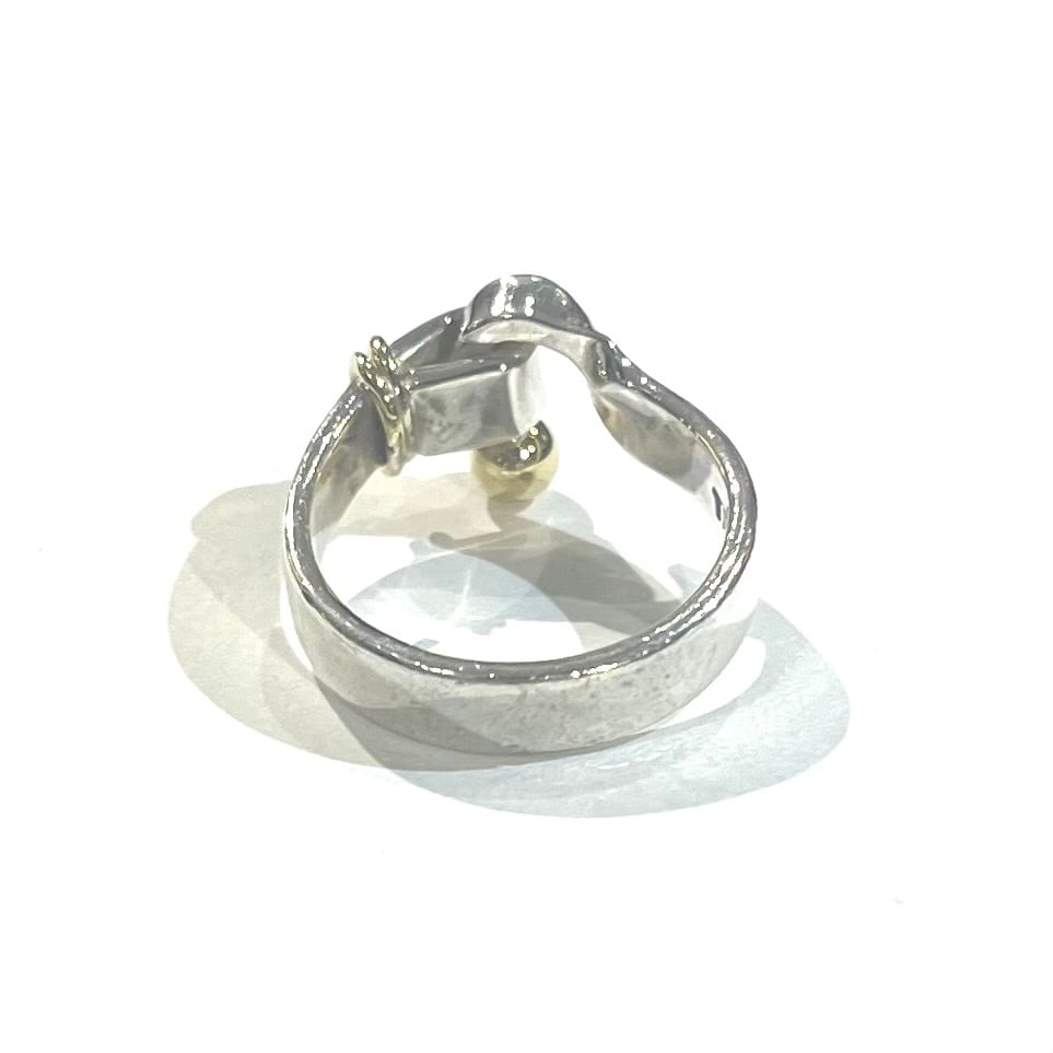 TIFFANY&CO】2023フックゴールドリング 11号／シルバー925×K18金