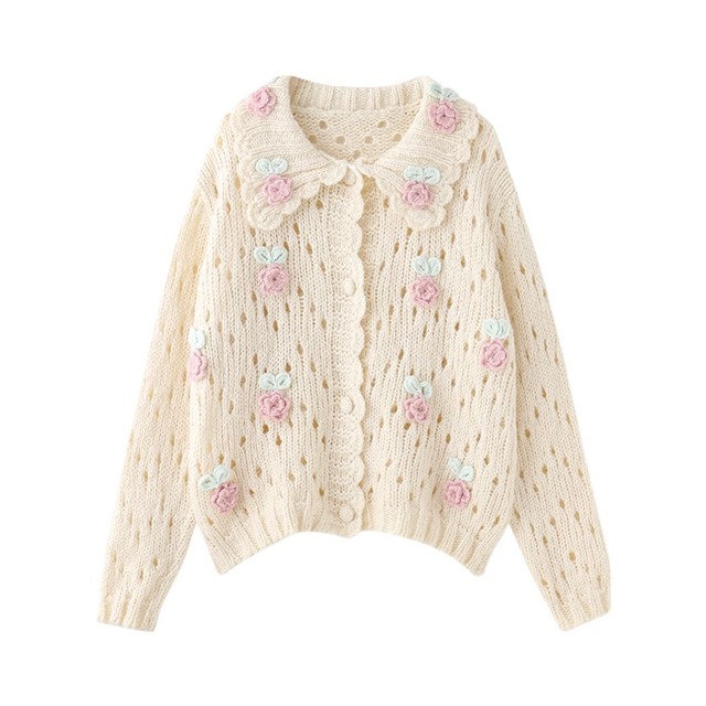 ivory color knitted cardigan