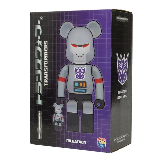 メディコムトイ ベアブリック 100%＆400％ トランスフォーマー MEGATRON フィギュア 未開封 グレー メンズ MEDICOM TOY 【中古】