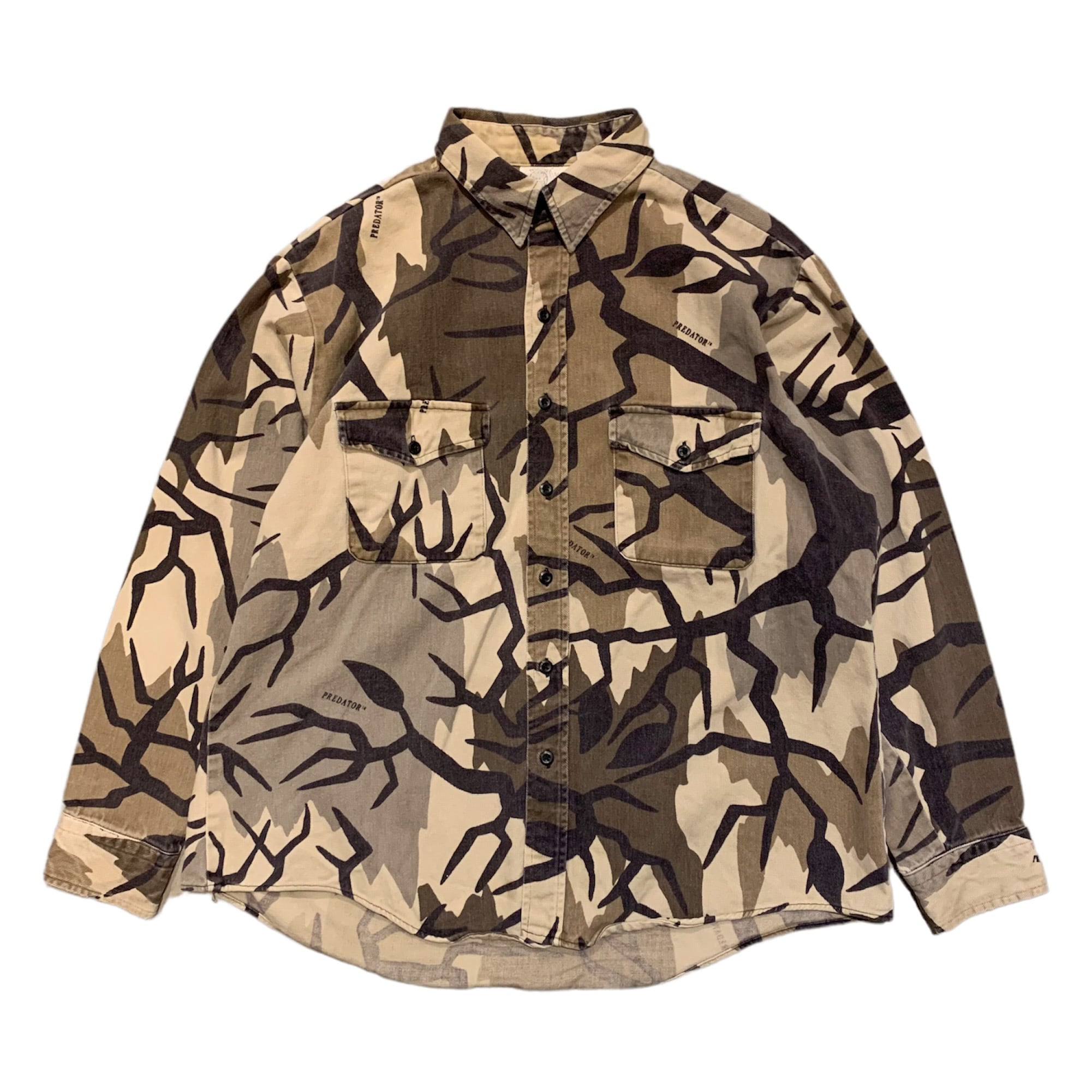 80〜90's USA製 PREDATOR CAMOUFLAGE Shirt XL / プレデターカモ