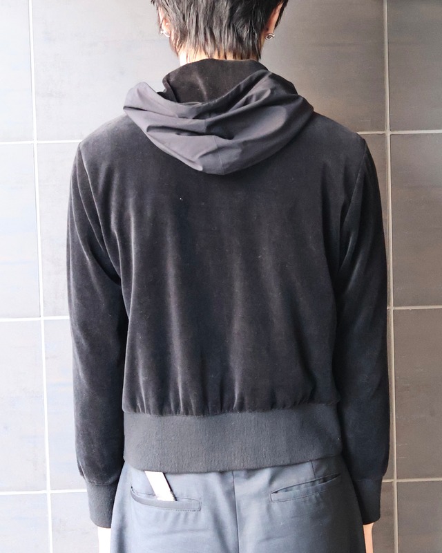 【LANVIN COLLECTION】short length high neck zip up hoodie