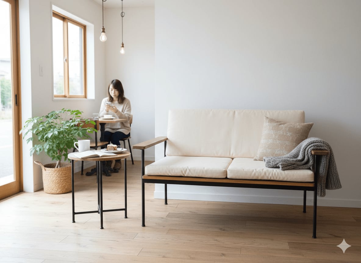 アイアン・ウッドソファ　（user_132f5658） 送料無料】 アイアン ウッド ソファ （2人掛け）《頑丈》《全面溶接