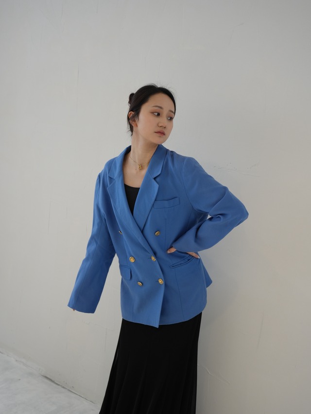 80's Wool Double Tailored Jacket Made In FRANCE