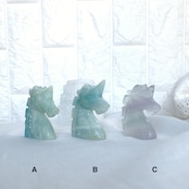 ユニコーン*アマゾナイト*イットリウムフローライト*カービング*250904*天然石*置き物*インテリアストーン