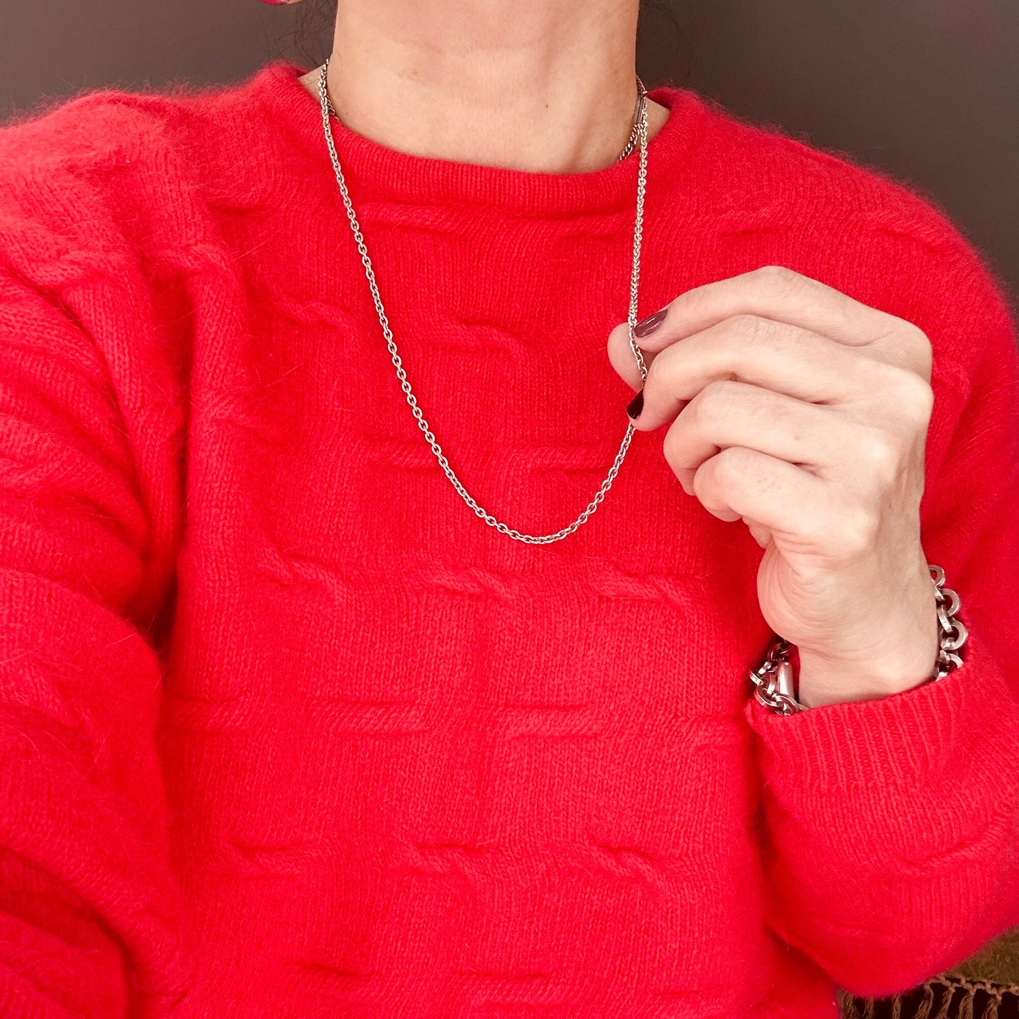 シルバー925 BIG Puffy ハートロングネックレス（61cm） | Milo