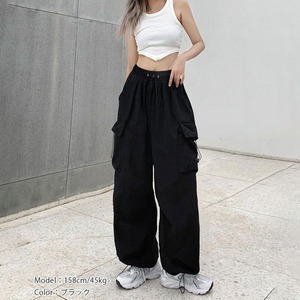 カーゴパンツ レディース 春夏秋 韓国 ストリートファッション アメカジ 大人 カジュアル ミリタリー ダンス ハイウエスト パンツ 大人可愛い 大人女子