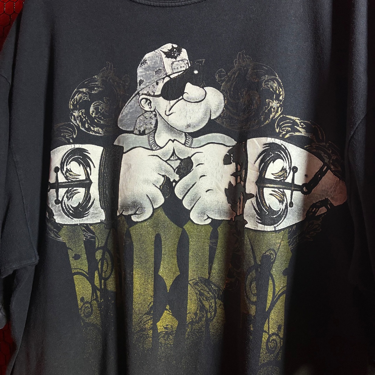 00s USA製 POPEYE ギャングTシャツ ブラック ポパイ