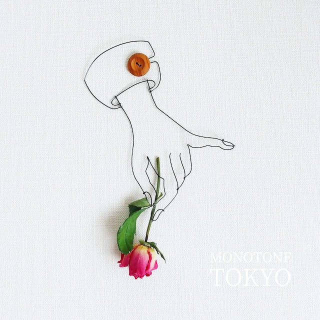 Wire Wall Art Flower (バラ) 選べる袖ボタンカラー