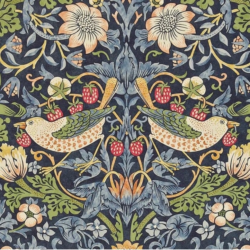 ドクターバッグ クニャード ムートン ウイリアムモリス（イチゴ泥棒