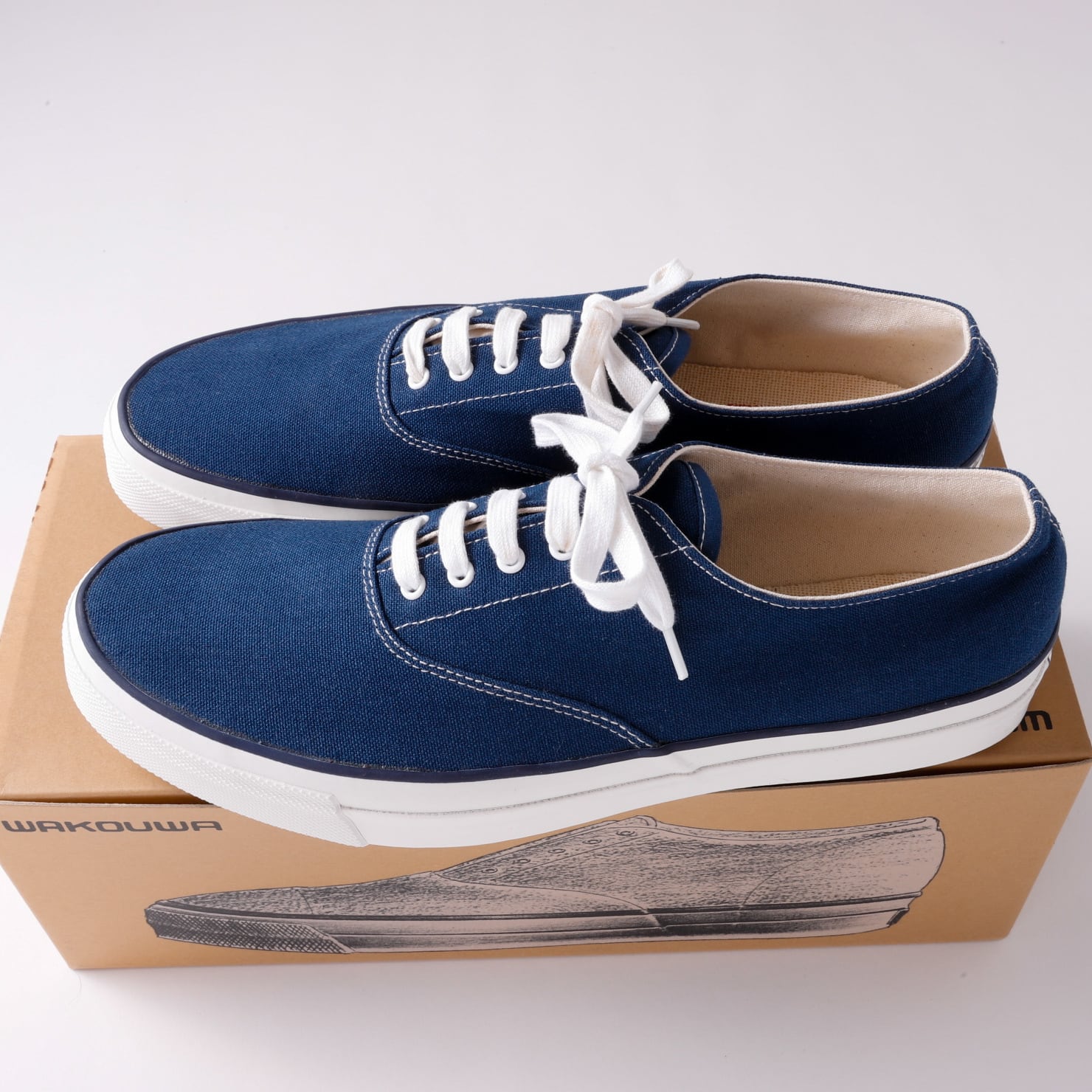 未使用】 ANATOMICA WAKOUWA deck shoes sneaker NAVY Alden last