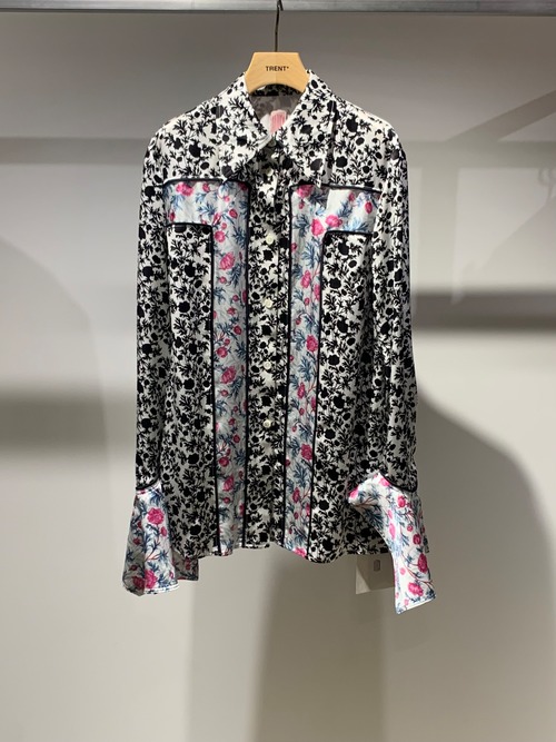 【24SS】FETICO フェティコ / FLOWER PRINT PANELED SHIRT