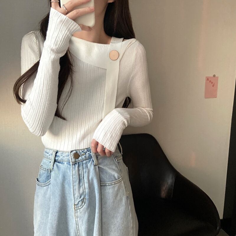 オータムニットセーター シャツ ロング 秋物 1号婦人84498431017