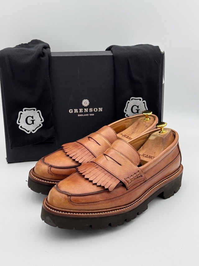 使用感少 Grenson グレンソン キルトコインローファー  UK11E G-ONE 目安29.5cm 付属品付