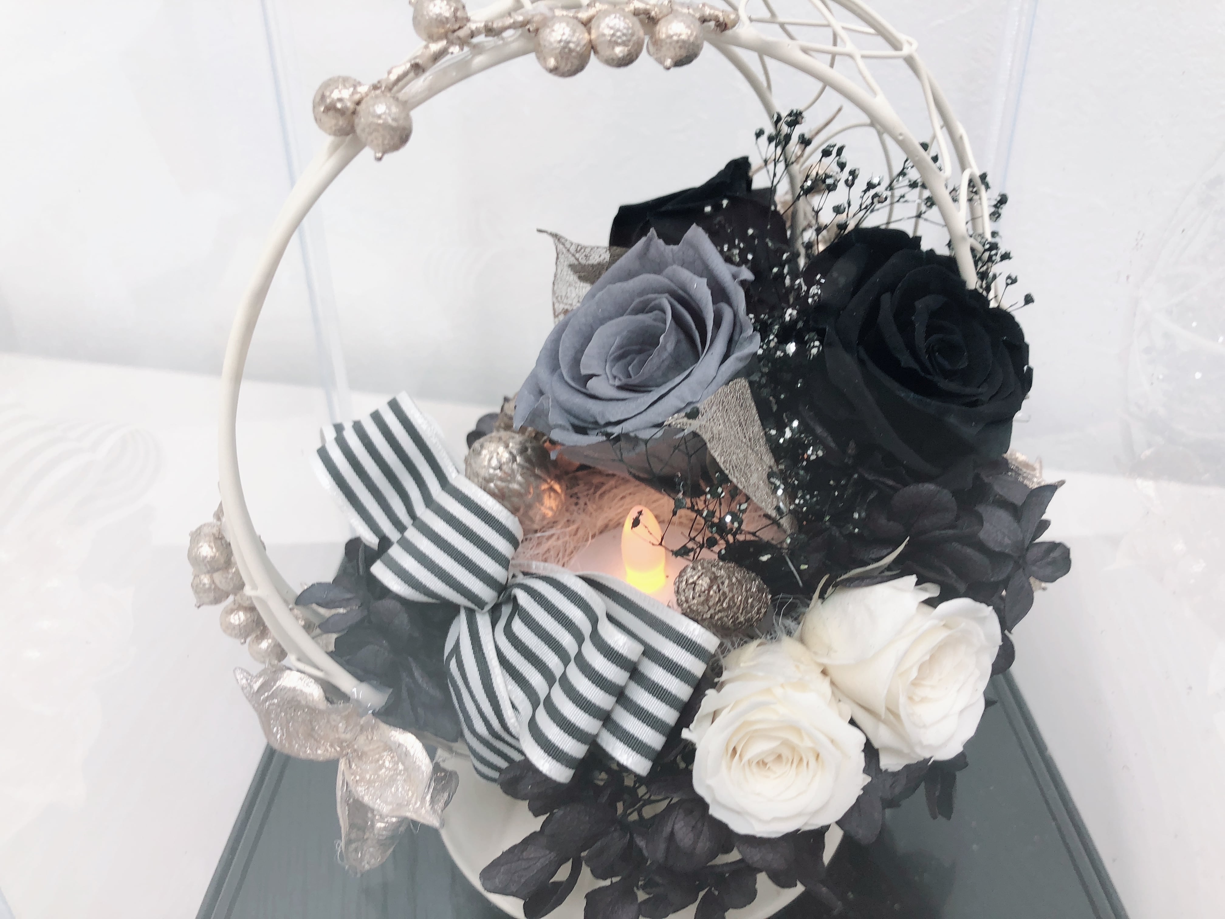 プリザーブドフラワー【モノトーン×LED】 | プリザーブドフラワー