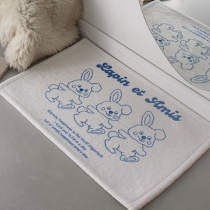 rabbit friends rug / ラビット フレンズ ラグ フットマット カーペット 韓国インテリア雑貨