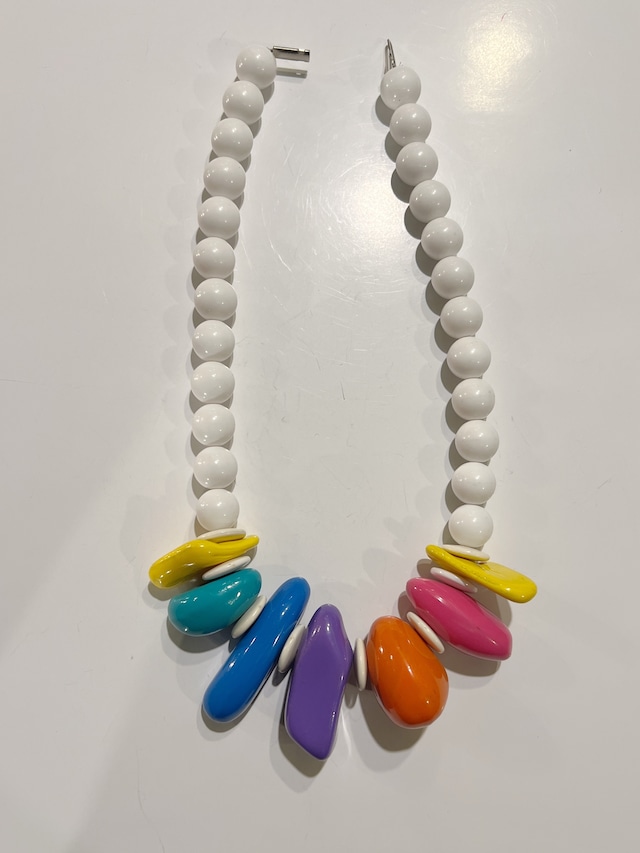 Vintage white × multicolored necklace