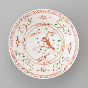 安南赤絵花鳥図 平碗（小）