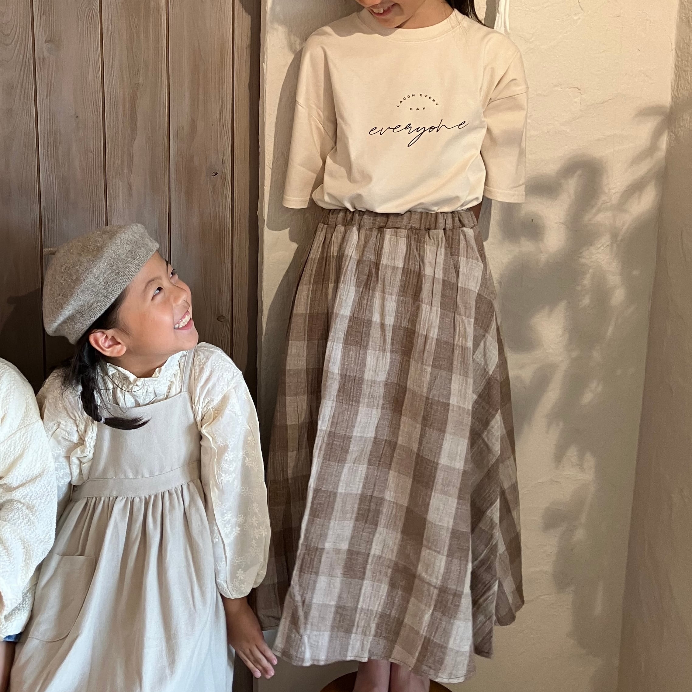 こども)ブロックチェックスカート | 韓国子供服 Bisque -びすく-