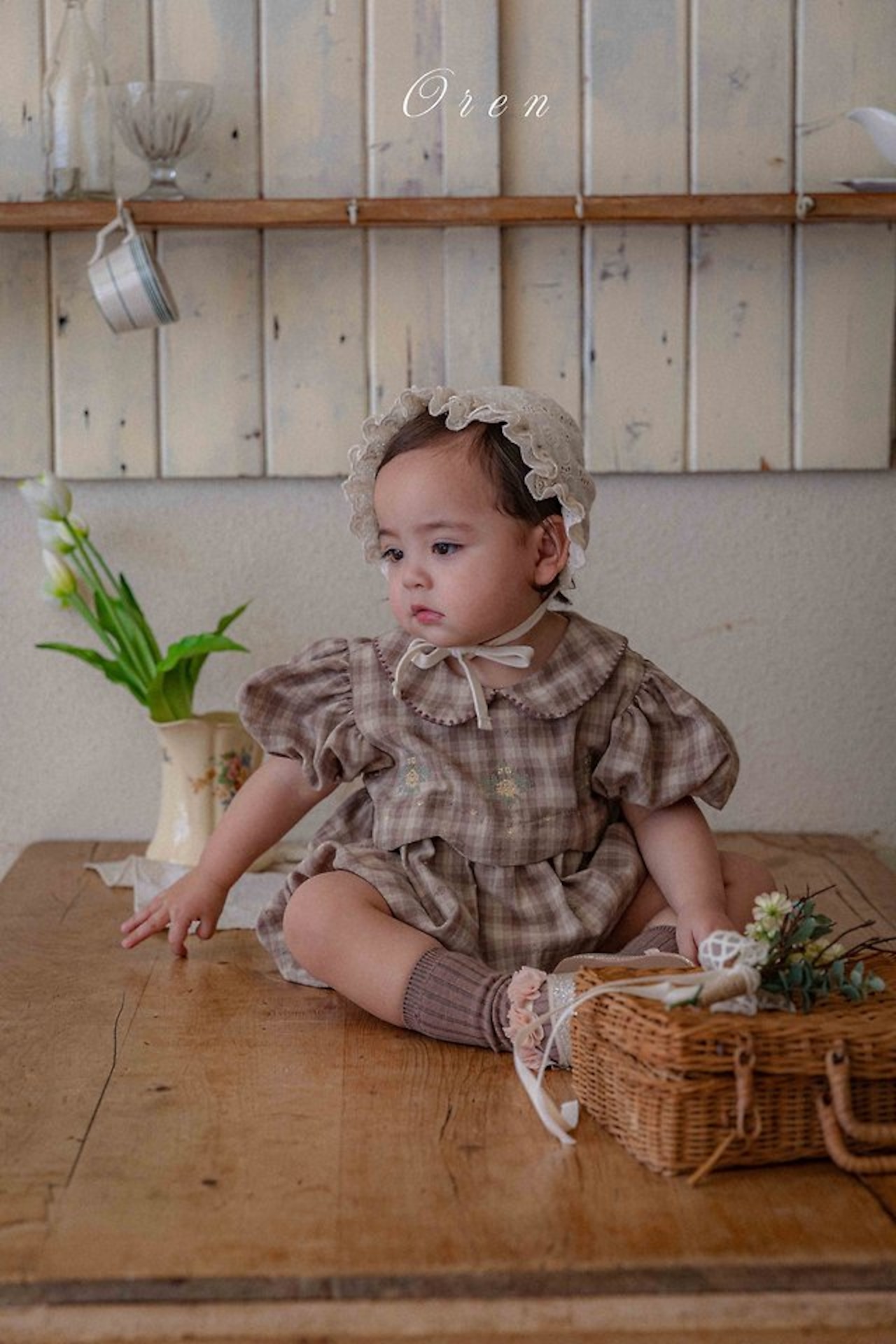 [Oren] Briante Double Layer Lace Bonnet / [오렌] 브리앙뜨2겹레이스보넷