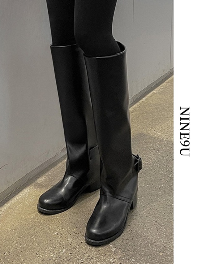 leather long-boots jockey-boots【NINE8311】