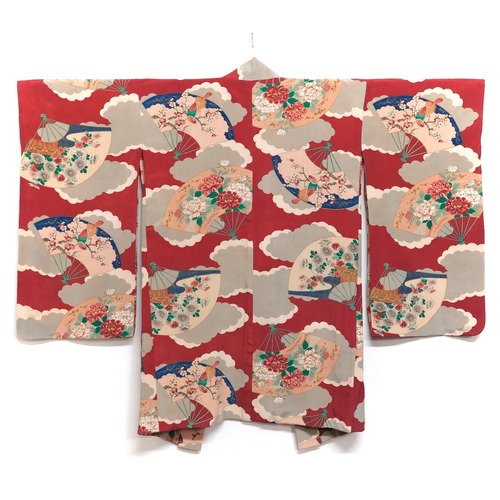 3295 長羽織 アンティーク着物 正絹 昭和レトロ ヴィンテージ 古布 和装 和服  ANTIQUE KIMONO JAPAN VINTAGE