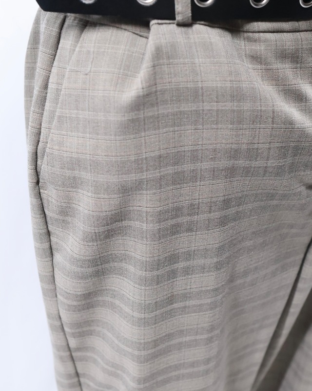 check wide straight double slacks
