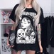 ✞✝✞ ダークきれいめ☆ロングTシャツ ラウンドネックプリント柄トップス コットン ✞✝✞ ゴスロリ SM ミリ 甘ロリ クラロリ 和ロリ エレガント 黒ロリ 姫ロリ 華ロリ AA-AA7626691