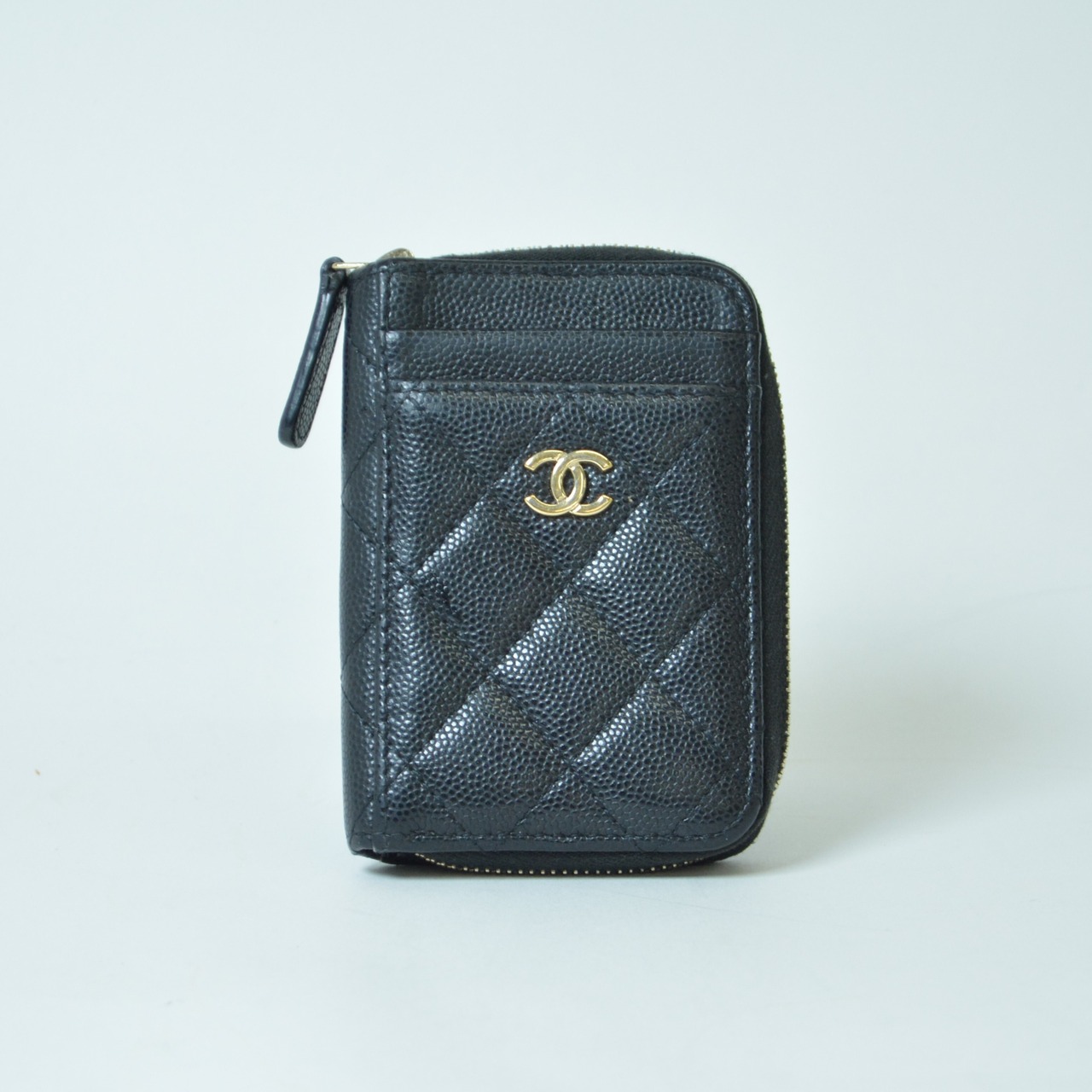 CHANEL シャネル クラシック キャビアスキン ジップ コイン カード フラグメント ケース ブラック AP1650