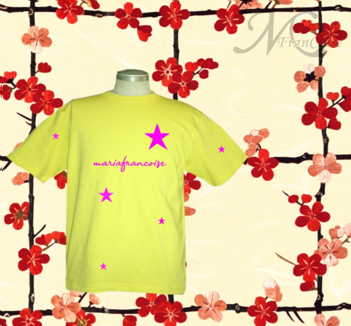 Mariafrancoise 「STARS」Tシャツ！ ライムグリーン×ピンク ...