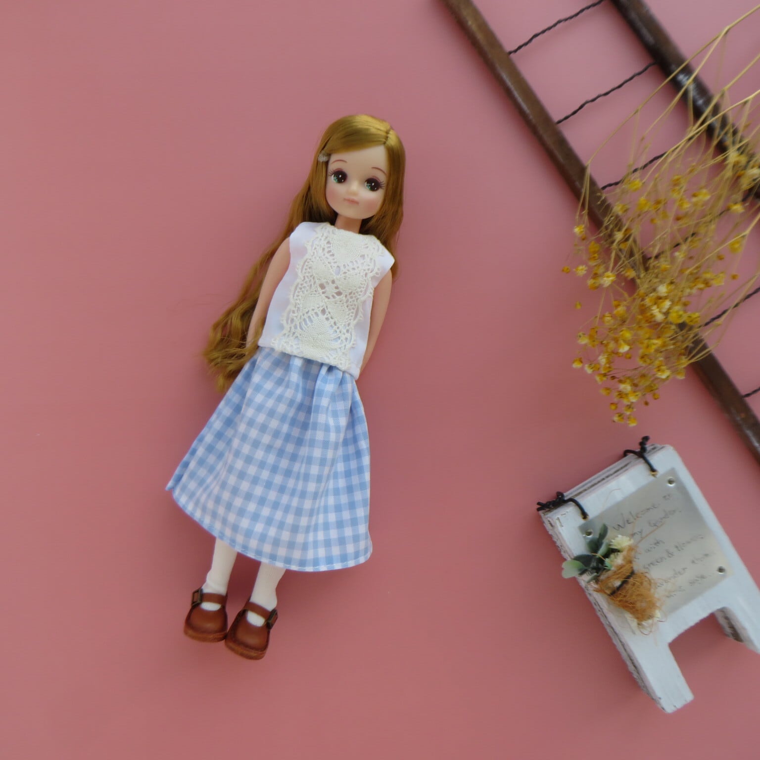 3点セット】パーカーコーデ（ピンク水色）リカちゃん | dollkamiyu