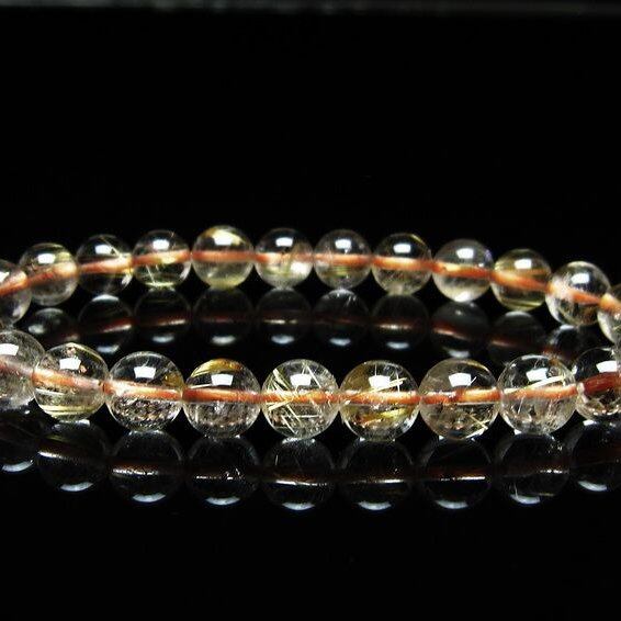 ルチルクォーツ ブレスレット 7mm タイチンルチルクォーツ タイチンルチル 一点物 メール便可 [M便 1/10] 111-48937