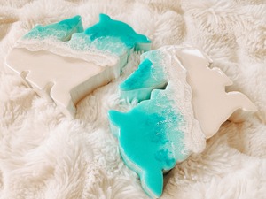 496.オーシャンレジンアート オリジナルシーサーパネル