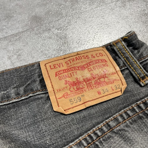 【W34 L32】中国製 usa levi's 先染ブラック リーバイス 559 詳細写真2