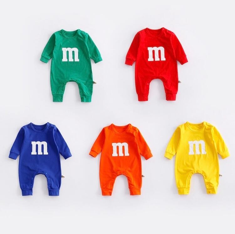 子ども服 ベビー服 M M S ロンパース 長袖 カバーオール ジャンプスーツ トレーナー カラフル 女の子 男の子 カジュアル インポート ベビー 海外子供服 韓国子供服 海外子供服 キッズ ベビー Sister