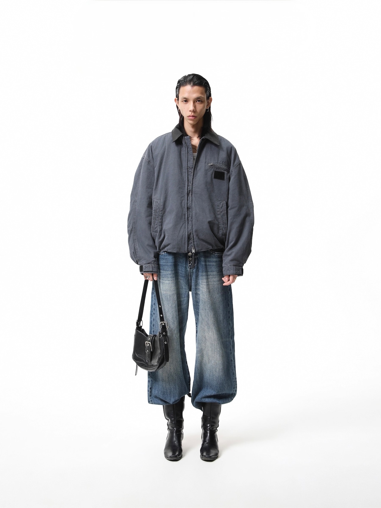 BOOGOOVOGUE Vintage Faux Fur Denim Bomber