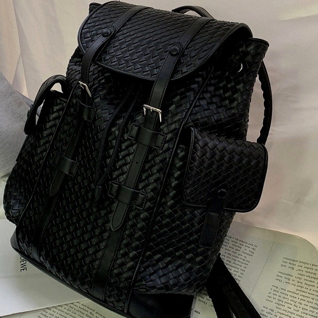 予約販売】リュック ショルダーバッグ 2WAY メンズ 編み込み ブラック 