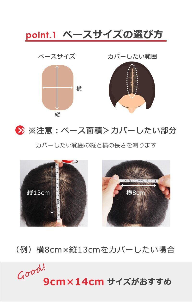 私元気！◎ 人毛風ファイバー総手植え部分ウィッグ9×14cmcm髪の長さ  