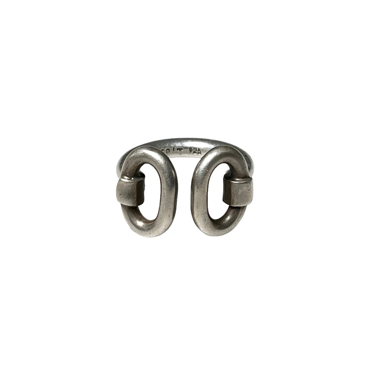 vintage harness motif silver ring made in Mexico